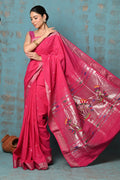 Very Much Indian Tyohaar - Handloom Pure Cotton Paithani With Lotus Pallu - Blush Pink