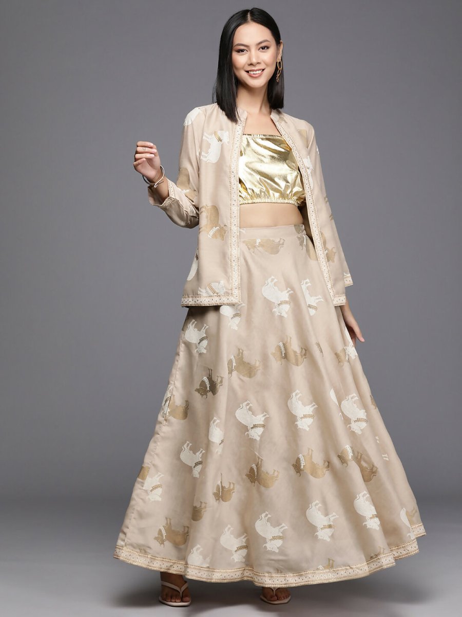 Ahalyaa Women's Traditional Wear Co-ods - Tan