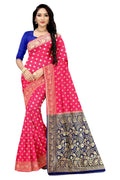Vamika Pink Weaving Banarasi Jacquard Saree