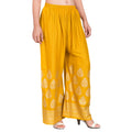 PAVONINE Mustard Color Golden Printed Rayon Fabric Sharara For Women & Girls