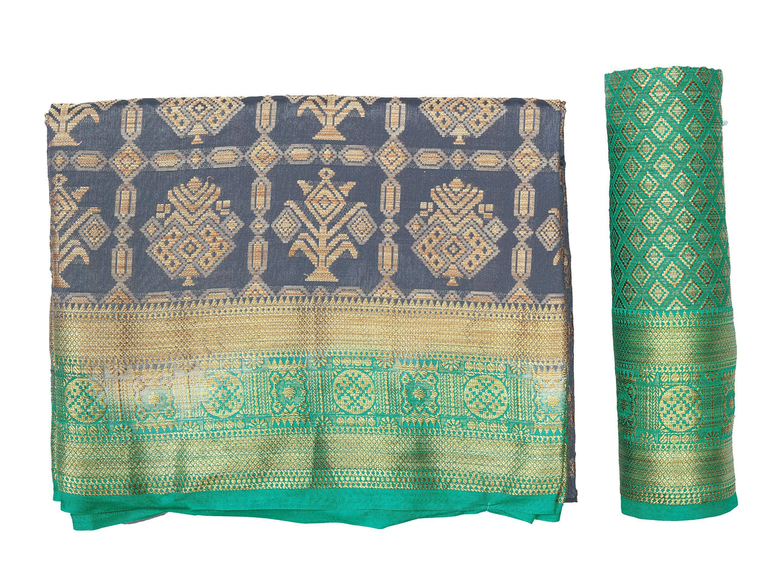 Mimosa Women's Charcoal Grey Patola Art Silk Saree
