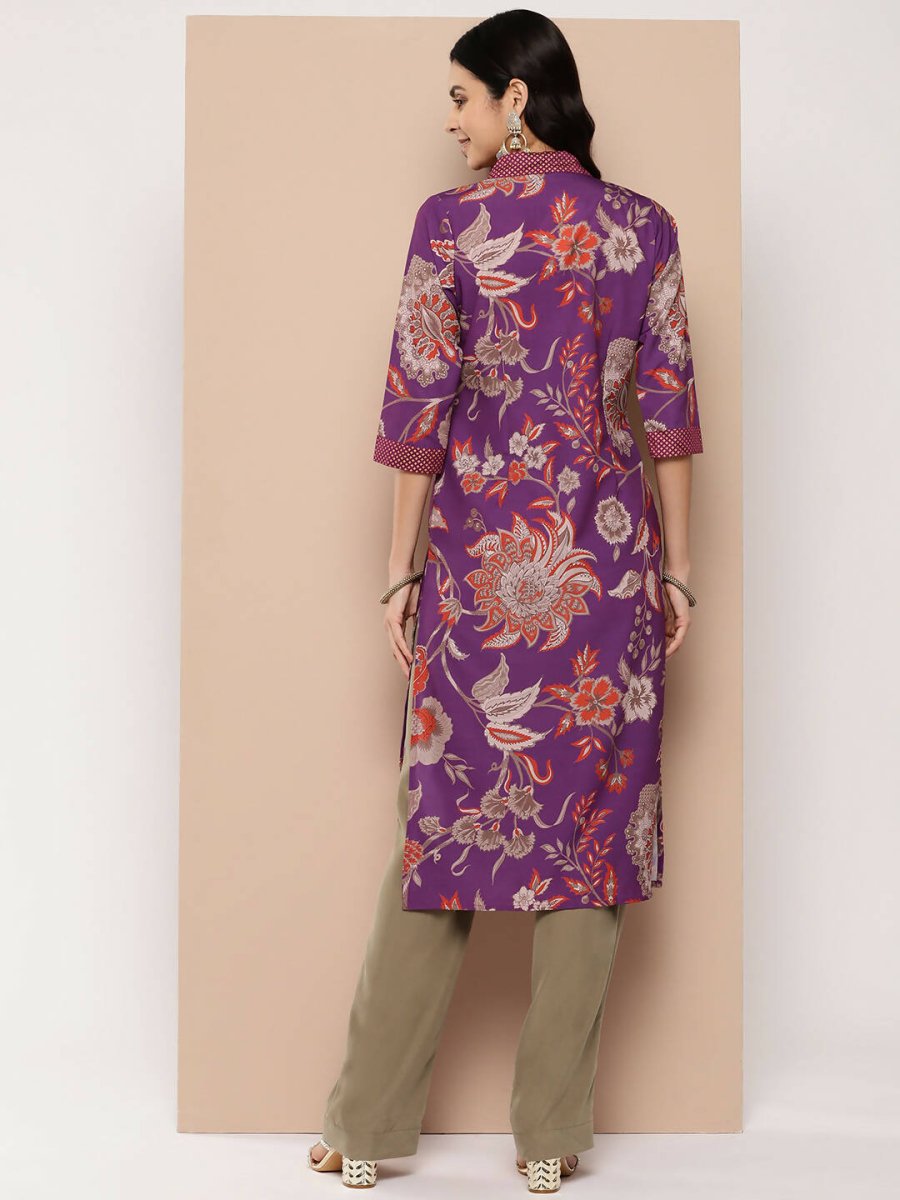 Ahalyaa Women's Traditional wear Kurta - Purple