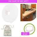 Safe-O-Kid Unique High Density L-Shaped 2 Mtr Long Mini 2 Edge Guards With 8 Corner Cushions - Cream