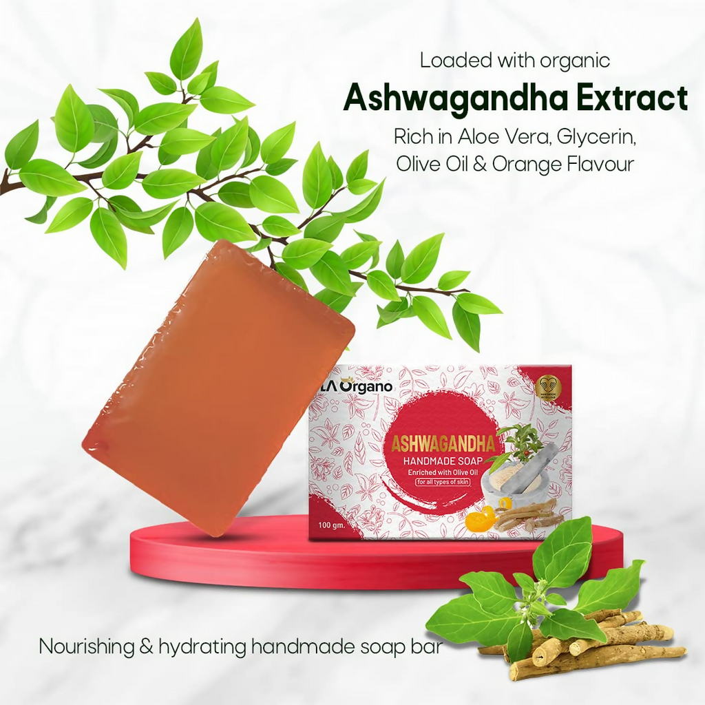 LA Organo Ashwgandha Handmade Natural Bath Soap