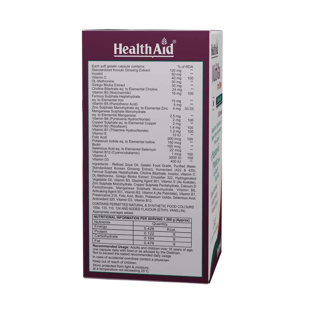 HealthAid MultiMax for Men, Vegetarian Liquid fill Capsules