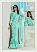 Lycra Saree With Stitched Blouse - Mohmanthan Royal