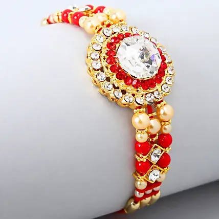 American Diamond Bling Rakhi And Fruit N Nut Chocolates