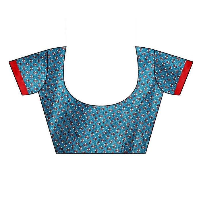 Vamika Blue Mirror Work With Jhalar Khadi Silk Saree (AASHI BLUE)