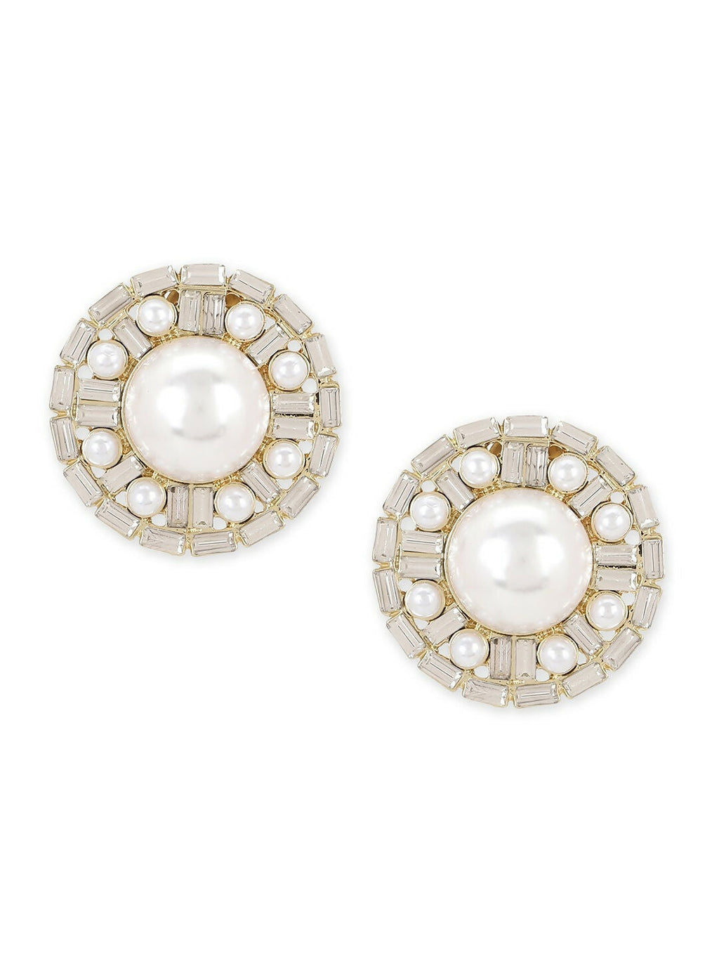 Round Pearl Earrings- Ruby Raang