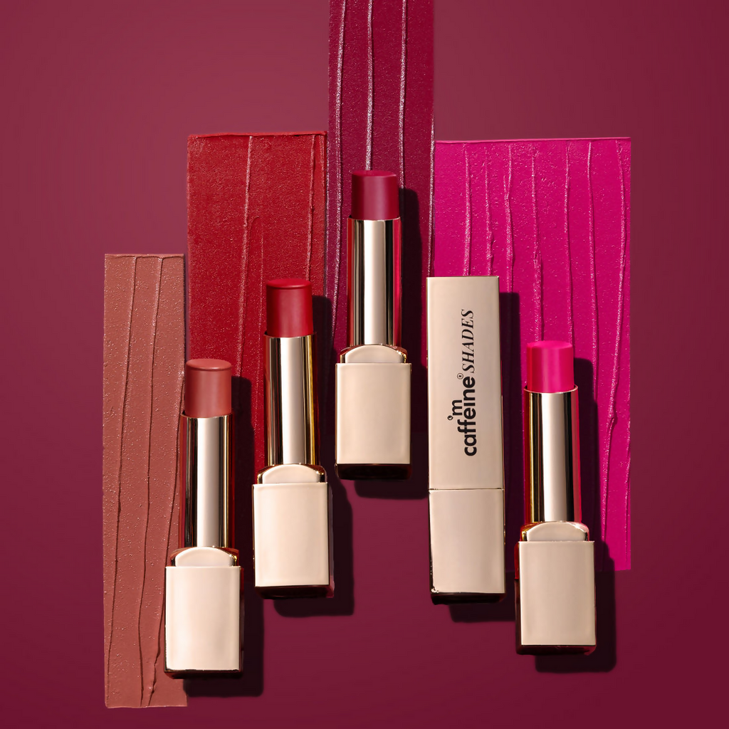 mCaffeine Shades Creamy Matte Kiss Bullet Lipstick Moisturizing Lightweight - Crushed Berry