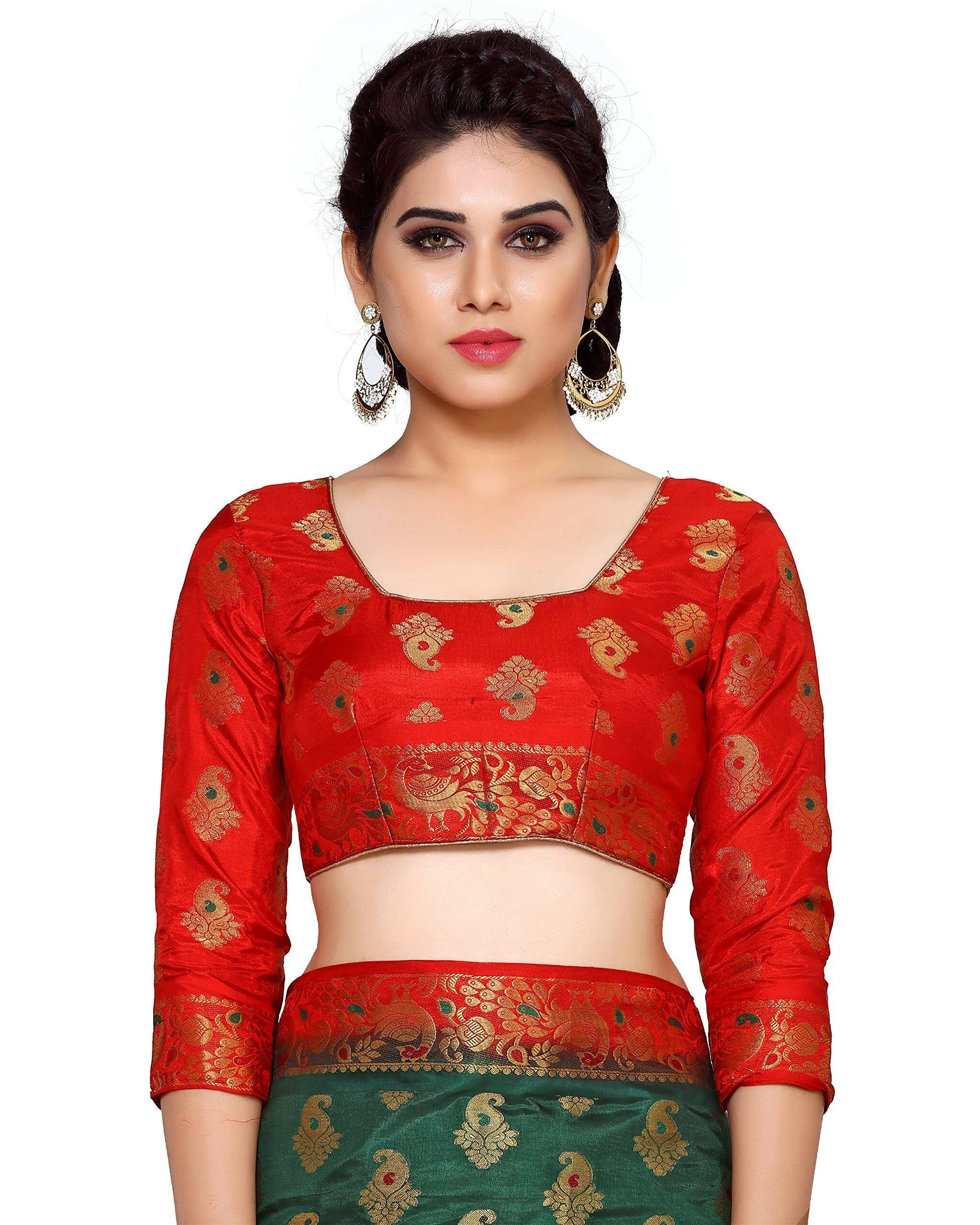 Mimosa Women's Green Kanchipuram Art Silk Saree
