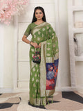 Shree Shyam Fashion Linen Cotton Green Saree