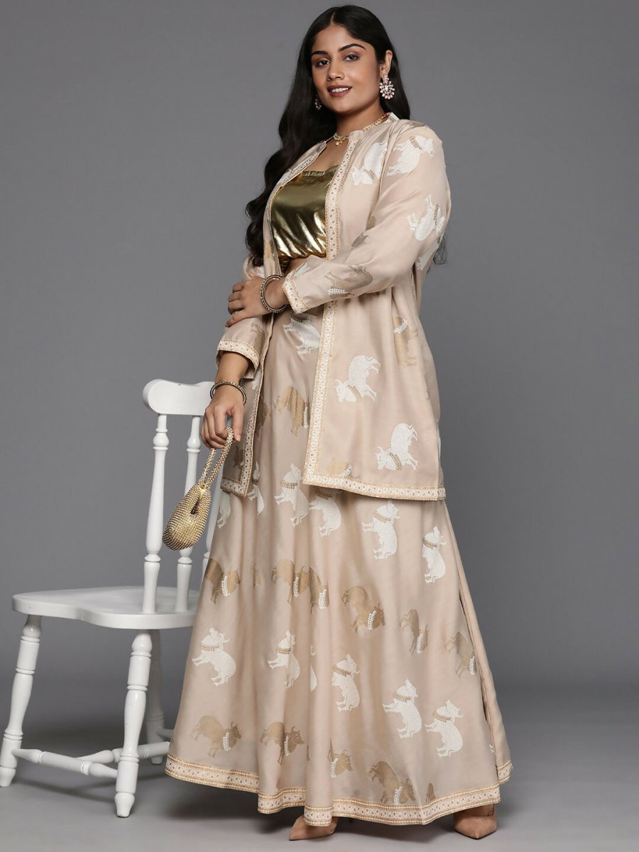 Ahalyaa Women's Traditional Wear Co-ords - Tan
