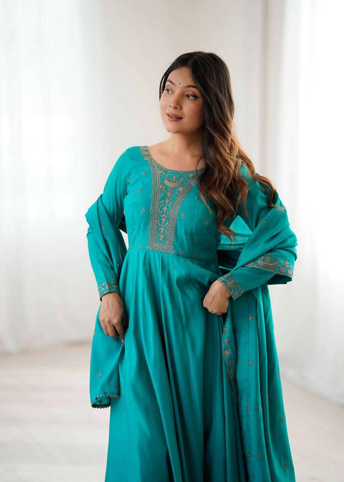 Joban Fashion Rama Kurta Set Chanderi Sequence Embroidery Work