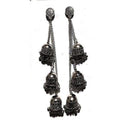 MS Fashion India Antique Studs Kashmiri Black Color Long Hangings Chains Jhumkas Pearls Earrings