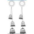 MS Fashion India Stylish Kashmiri Hanging Three Jhumkas And Mirror Earrings