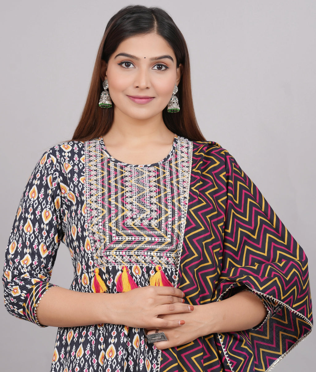 House of RP Women's Multicolor Cotton Kurta & Dupatta Set