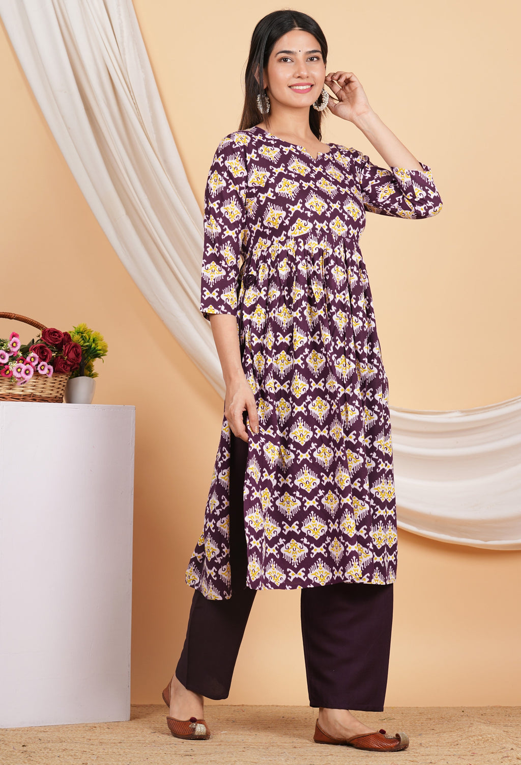House of RP Women Blue& Multi Rayon Digital Print Kurta & Pant Set