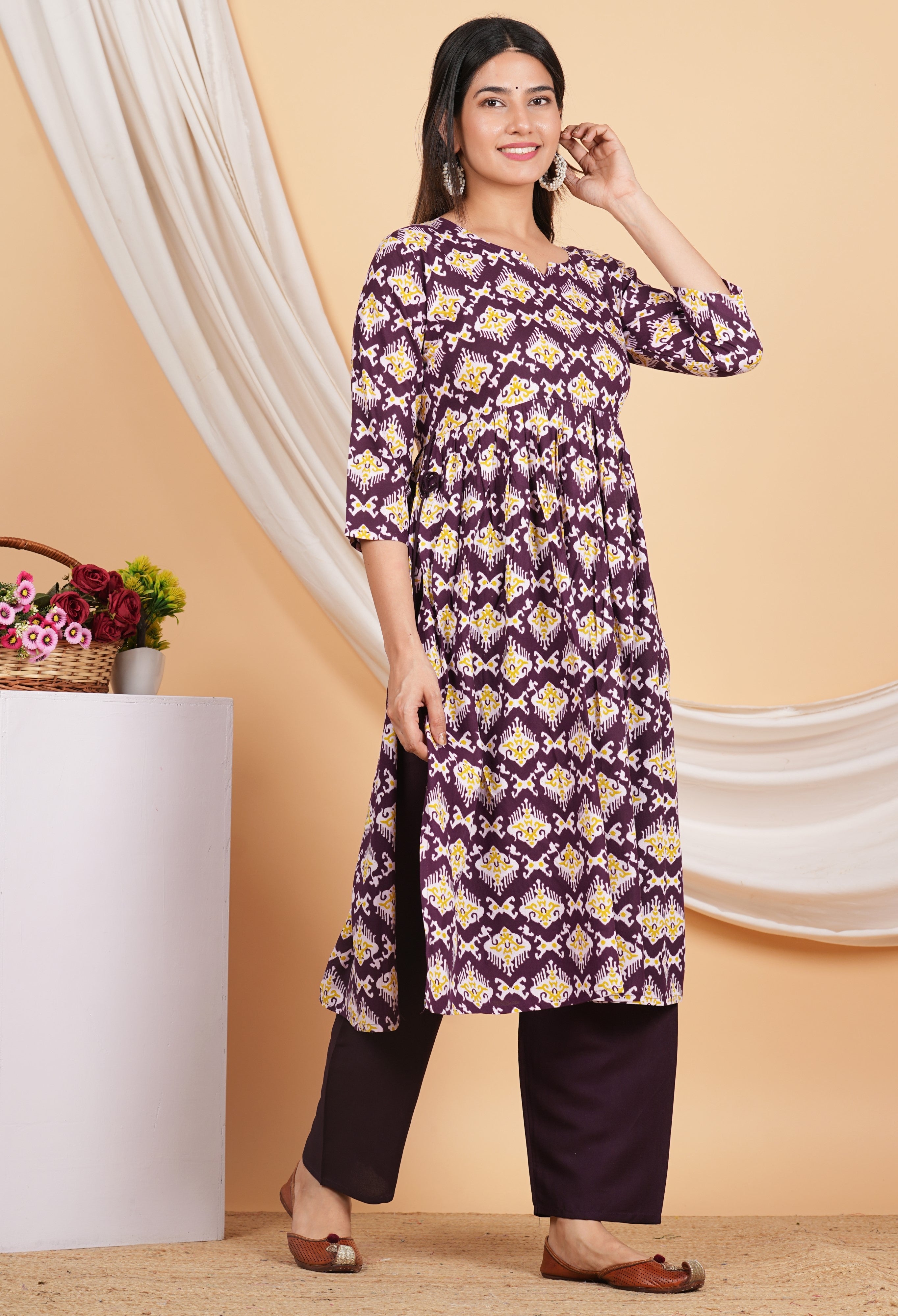 House of RP Women Blue& Multi Rayon Digital Print Kurta & Pant Set