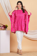 House of RP Women Pink Rayon Ethnic Print Kaftan