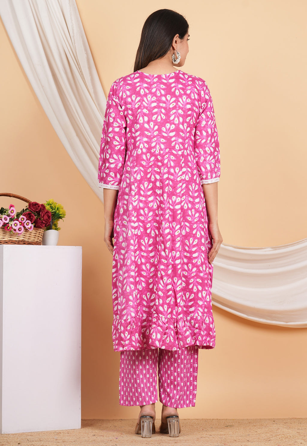 House of RP Women Rayon Cotton Floral Print Kurta ,Pant & Dupatta Set