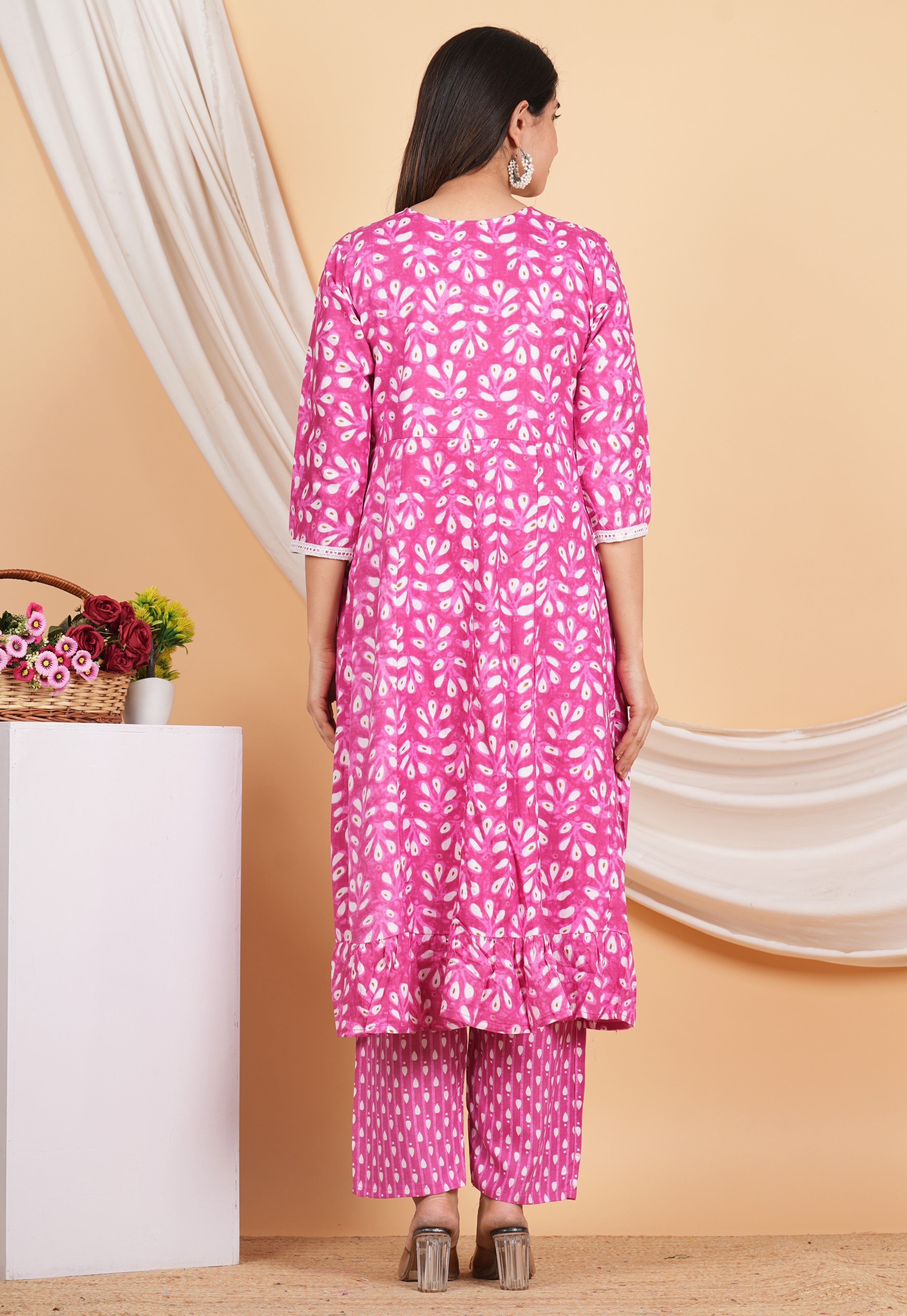 House of RP Women Rayon Cotton Floral Print Kurta ,Pant & Dupatta Set