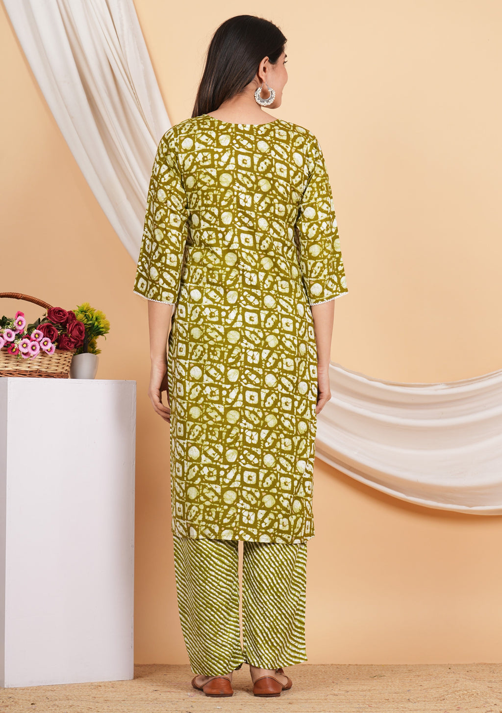 House of RP Women Rayon Dark Purple Digital Print Naira Cut Kurta, Pant & Dupatta Set