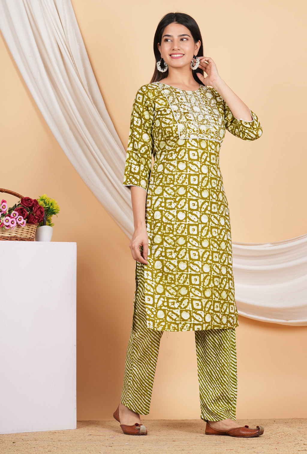House of RP Women Rayon Dark Purple Digital Print Naira Cut Kurta, Pant & Dupatta Set