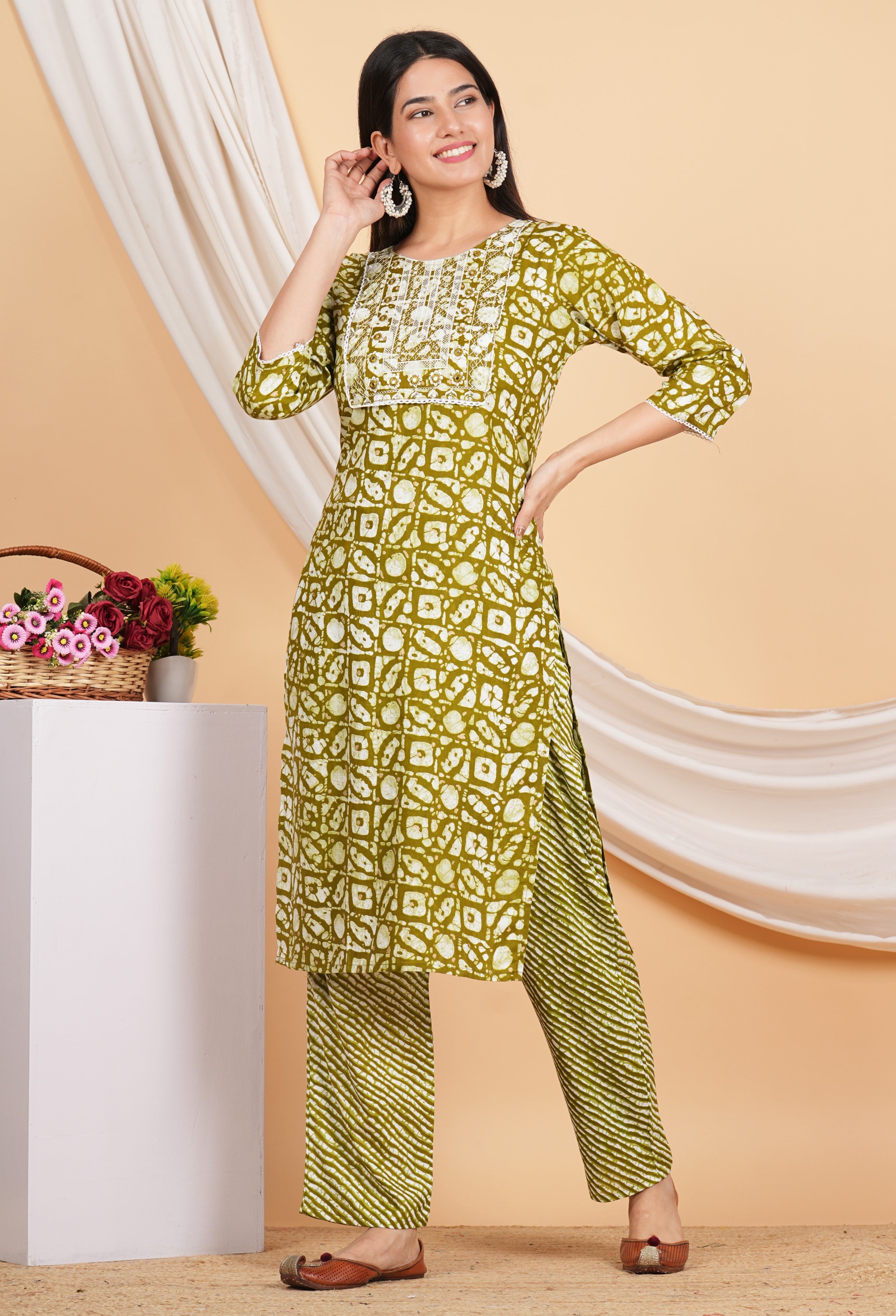 House of RP Women Rayon Dark Purple Digital Print Naira Cut Kurta, Pant & Dupatta Set