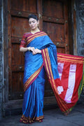 Very Much Indian Handloom Cotton Viscose Ilkal Saree - Royal Blue