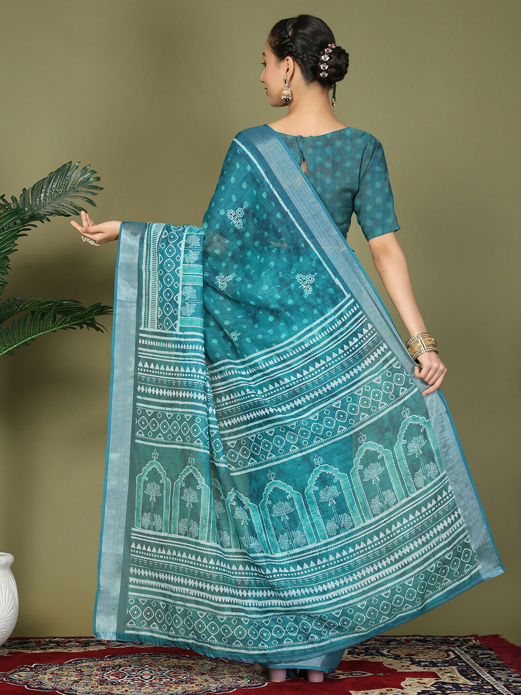 Shree Shyam Fashion Cotton Sky Blue Saree