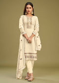 Off White Swarovski Work & Embroidered Eid Wear Salwar Suit - Emponline