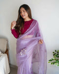 Vamsee Ena Lavender Organza Saree