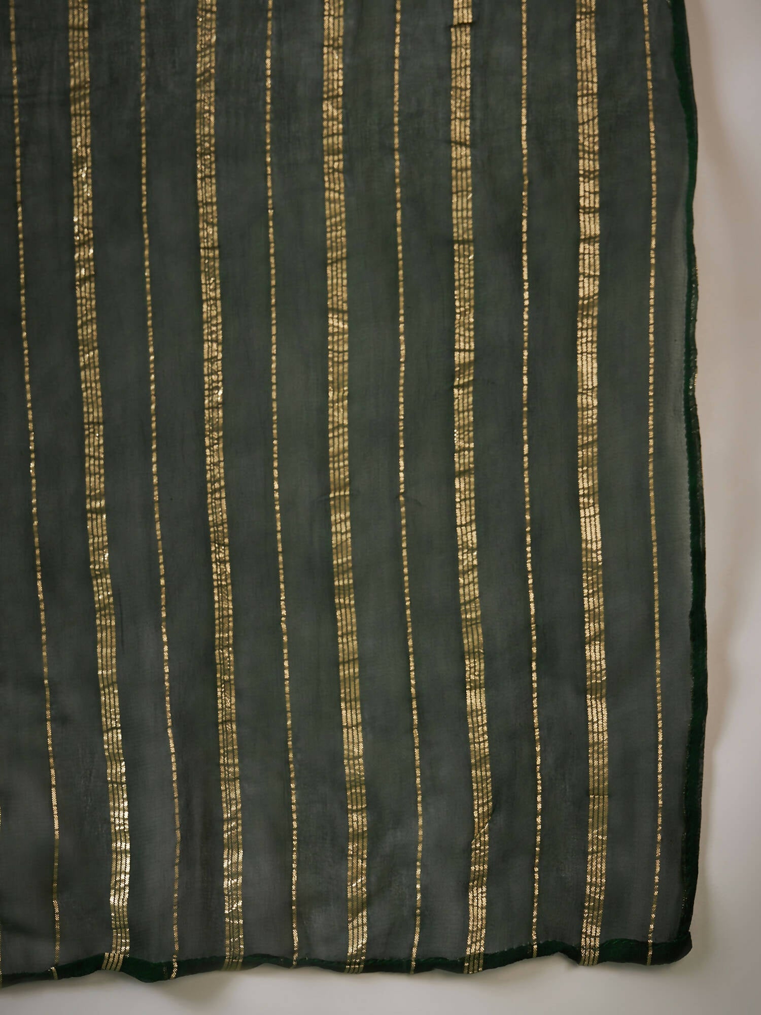 Green Georgette Handwork Unstitched Dress Material - Hanika