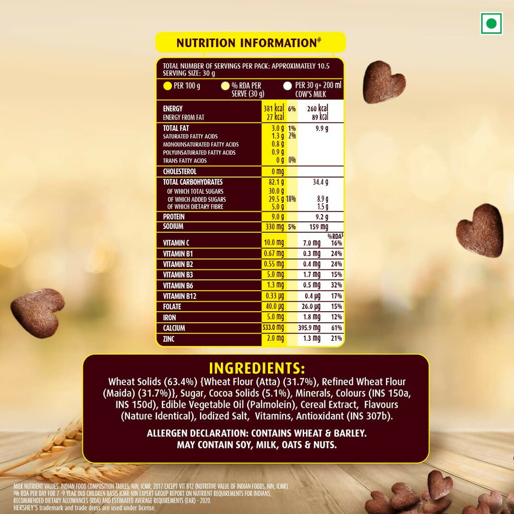 Kellogg’s HERSHEY’S Chocos with Power of 5+, Chocolatey Breakfast Cereal for Kids