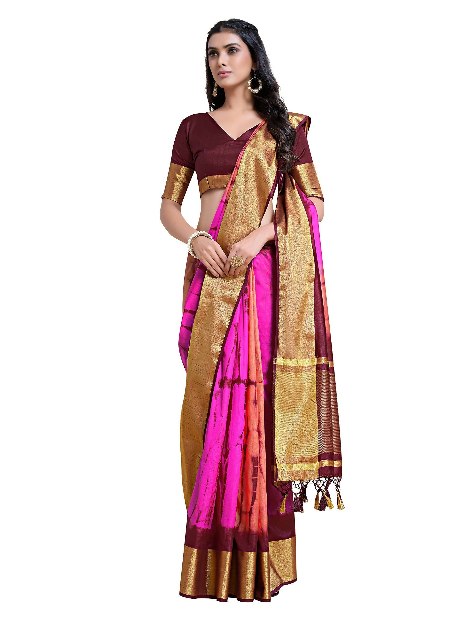 Mimosa Women's Banarasi Silk Multicolor Saree