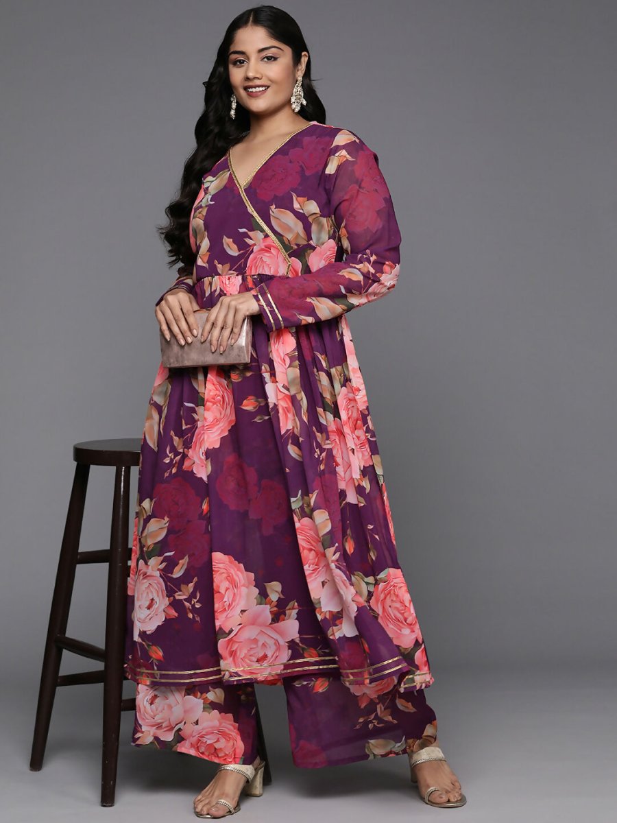 Ahalyaa Women's Traditional wear Kurta Set - Purple