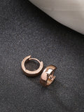 NVR Men's Rose Gold Stainless Steel Hoop Earrings