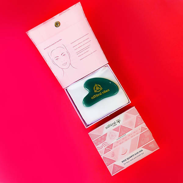 Natural Vibes Jade Gua Sha with Free Gold Beauty Elixir Oil