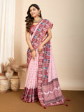 Pink Muslin Cotton Designer Digital Printed Saree - Lavisha