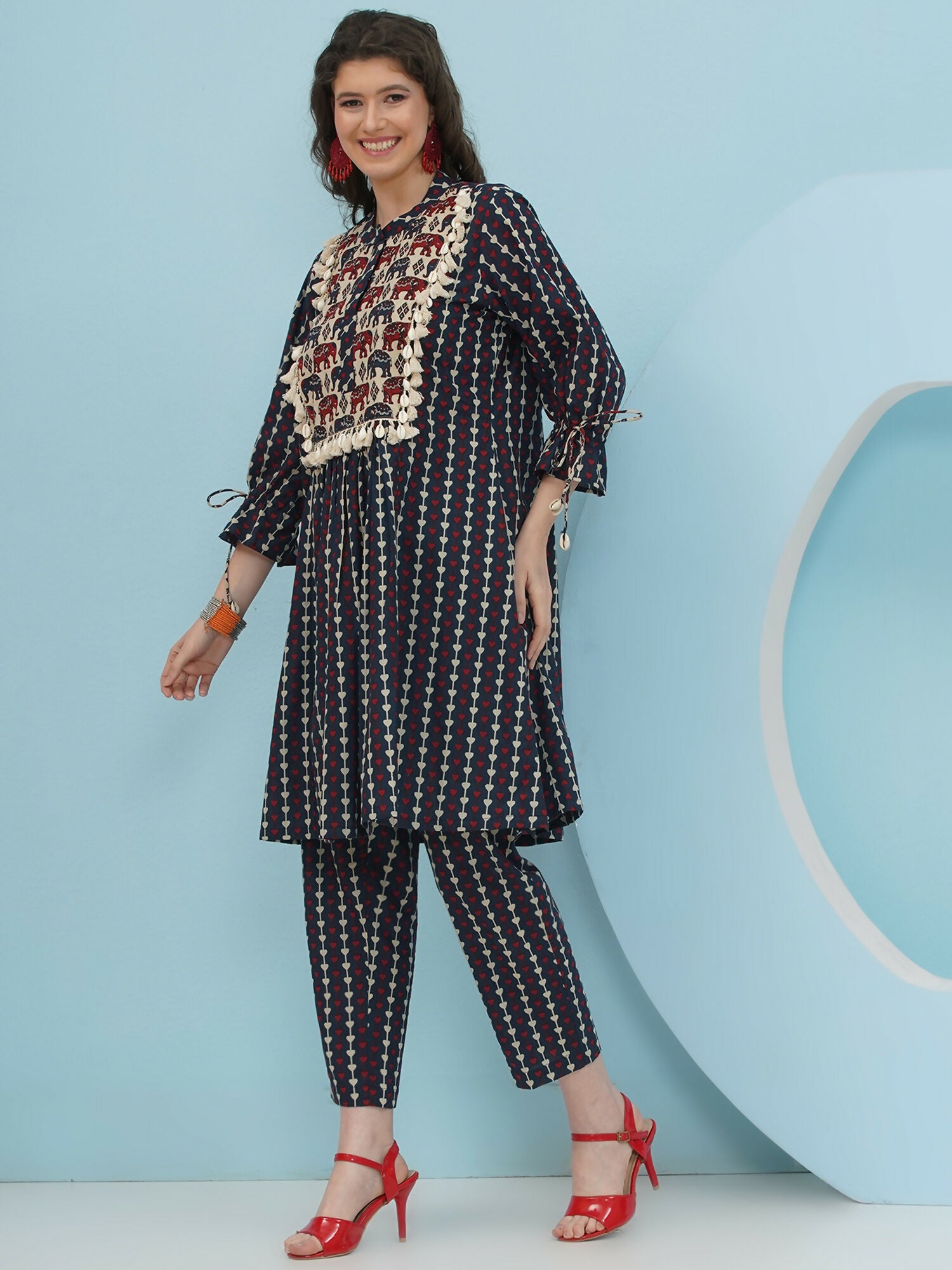 Joban Fashion Blue Printed Co Ord Set