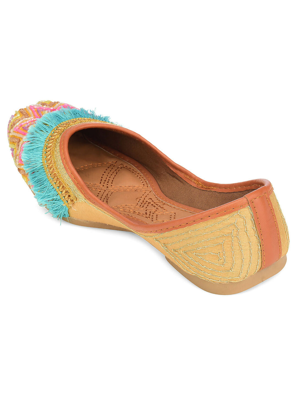 Desi Colour Women Indian Ethnic Footwear-Pink Pearl