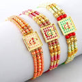 Set of 3 Meenakari Rakhi and Cashew Jar