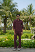 Mono Merge Burgundy Shacket by Hilo Design