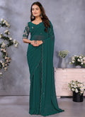 Vellora Rama Green Georgette Embroidery Zari Work Saree