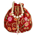 Joban Fashion Silk Wedding Potli - Red