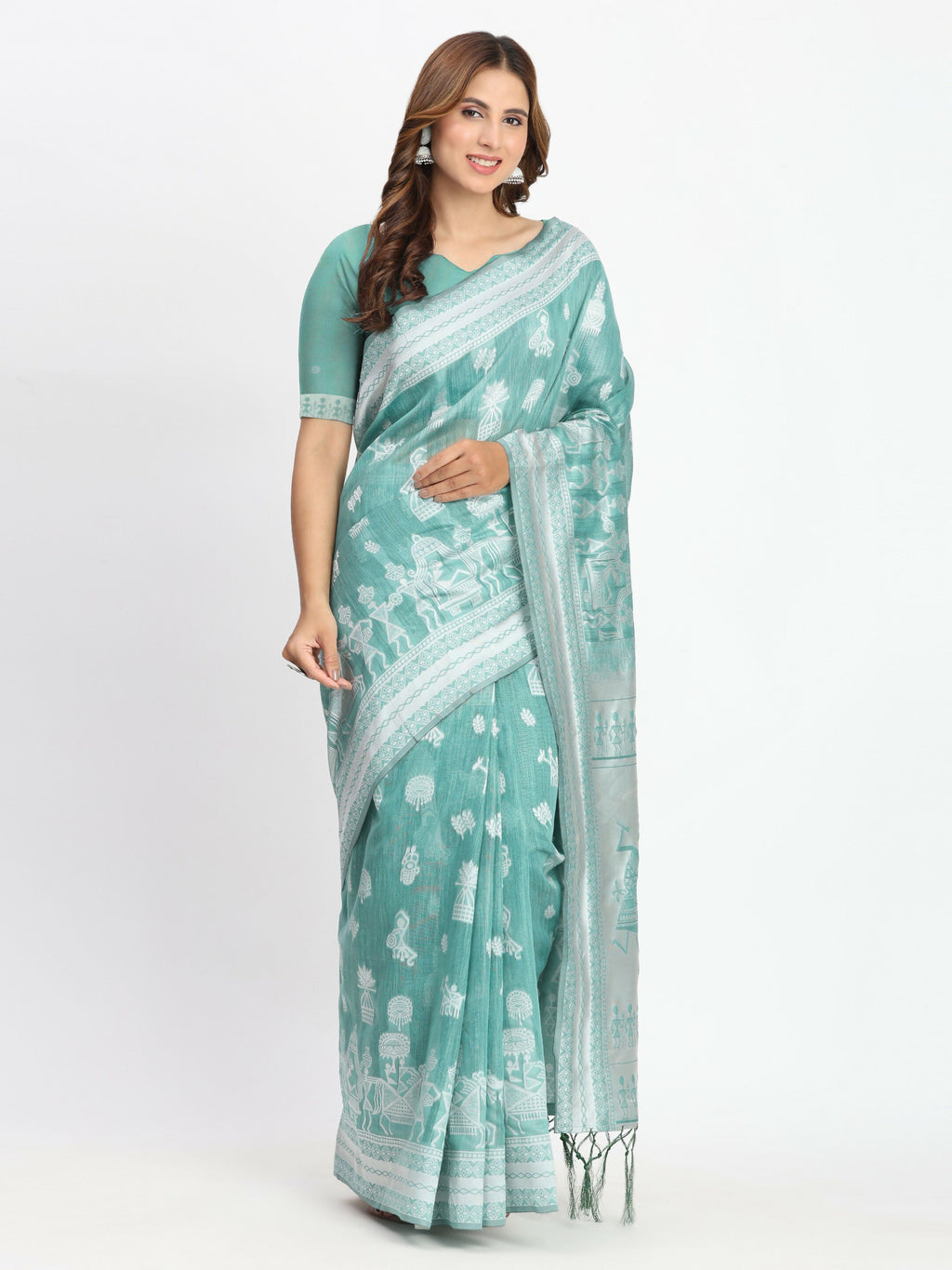 Shree Shyam Fashion Linen Cotton Mustard Saree