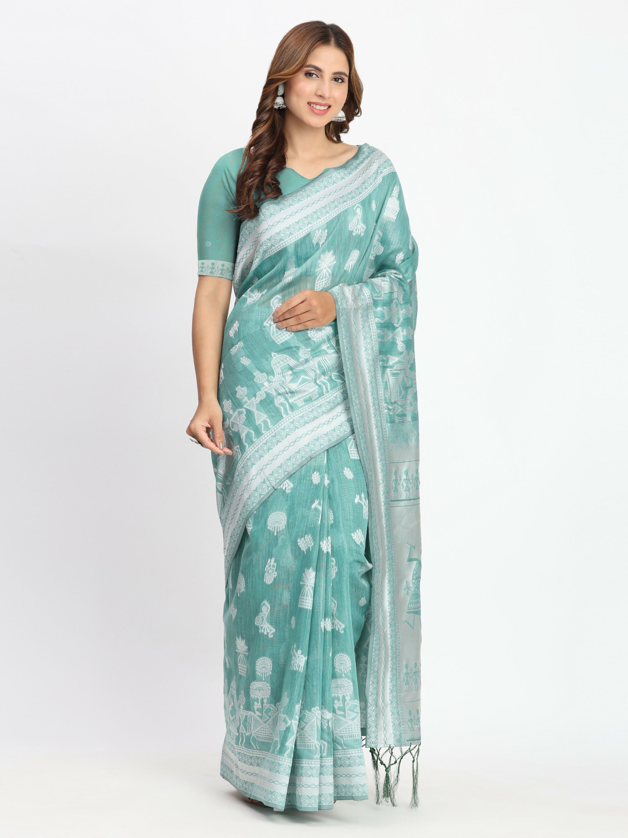 Shree Shyam Fashion Linen Cotton Mustard Saree