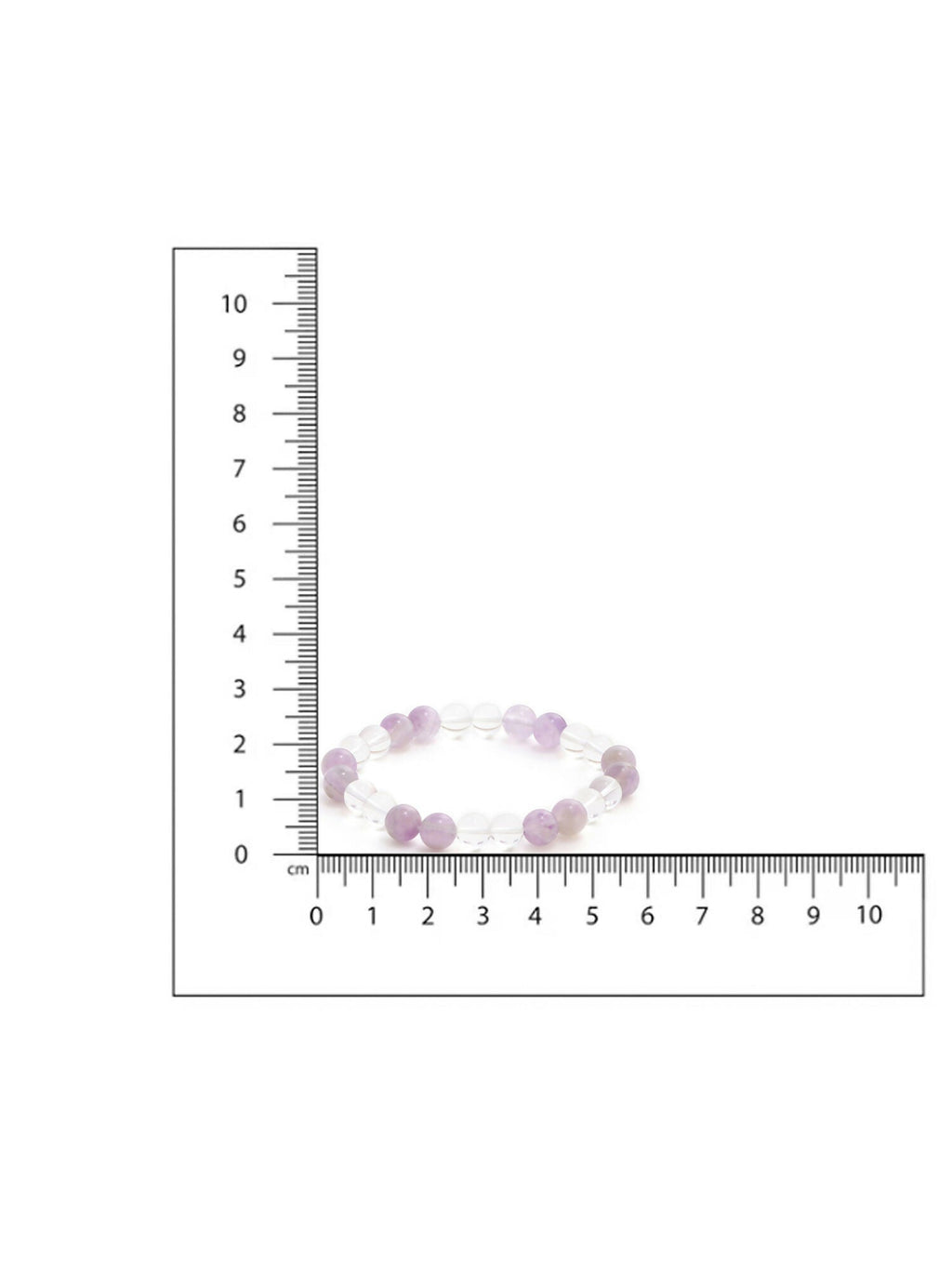 Clear Quartz and Amethyst White and Grey Beads Elastic Bracelet - Ruby Raang