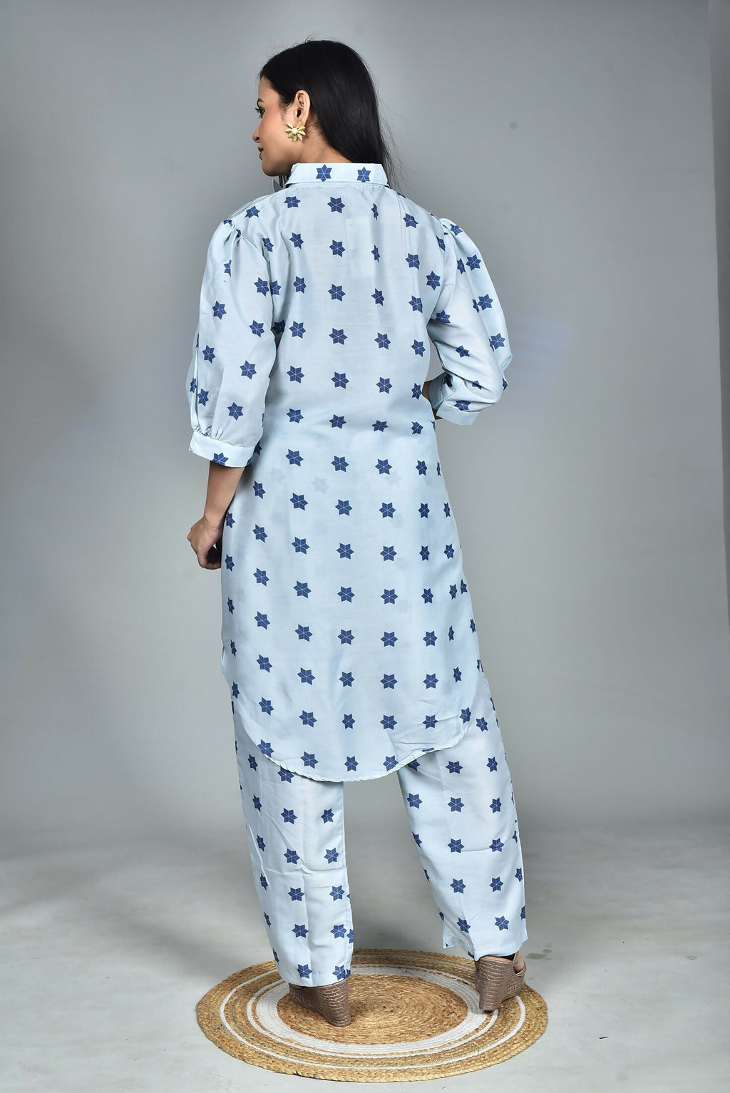 Morchari Digital Print Semi Muslin Co-Ord Set Top & Trouser-Multicolor